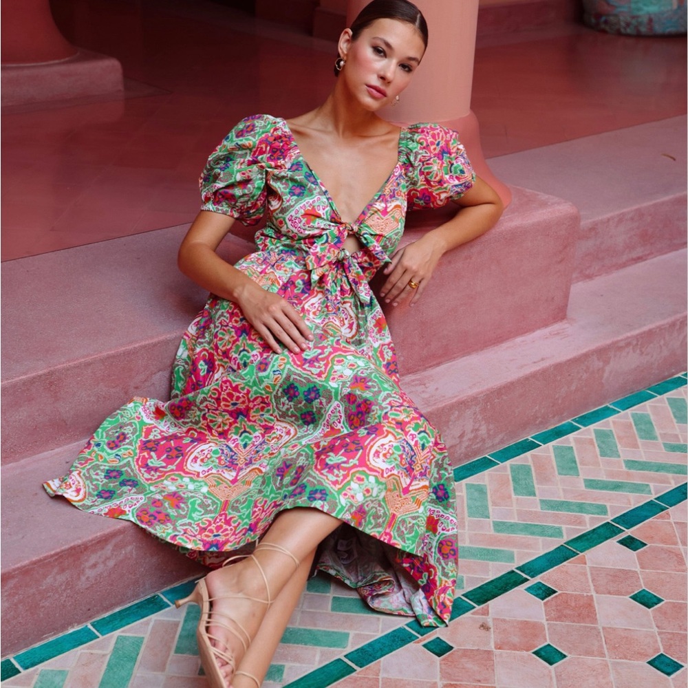 Cleobella Reza Midi Dress in Panama print